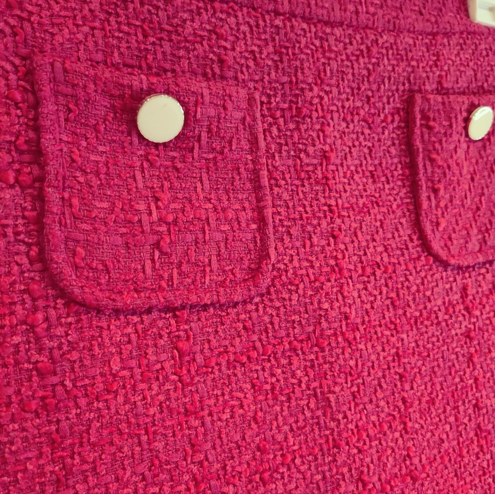 NWOT Maison d'Amélie Paris Textured Fuchsia Skirt - Picture 4 of 6